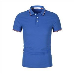 40s lang stabil bomull dobbel pique stripe nakke polo skjorte