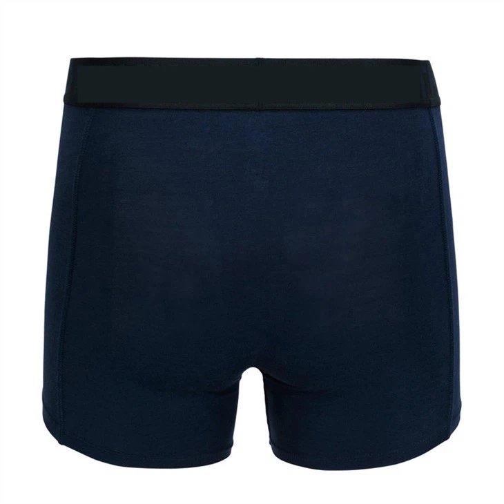 OEM Comfortable Organic Bamboo Cotton Boxers Navy Back